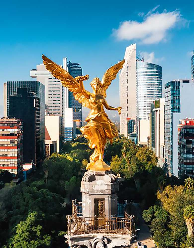 Event photography — Angel de la Independencia monument and Mexico City skyline