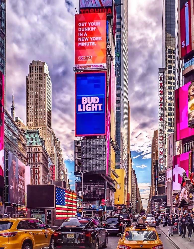 Event photography NYC — Times Square billboards and street scene